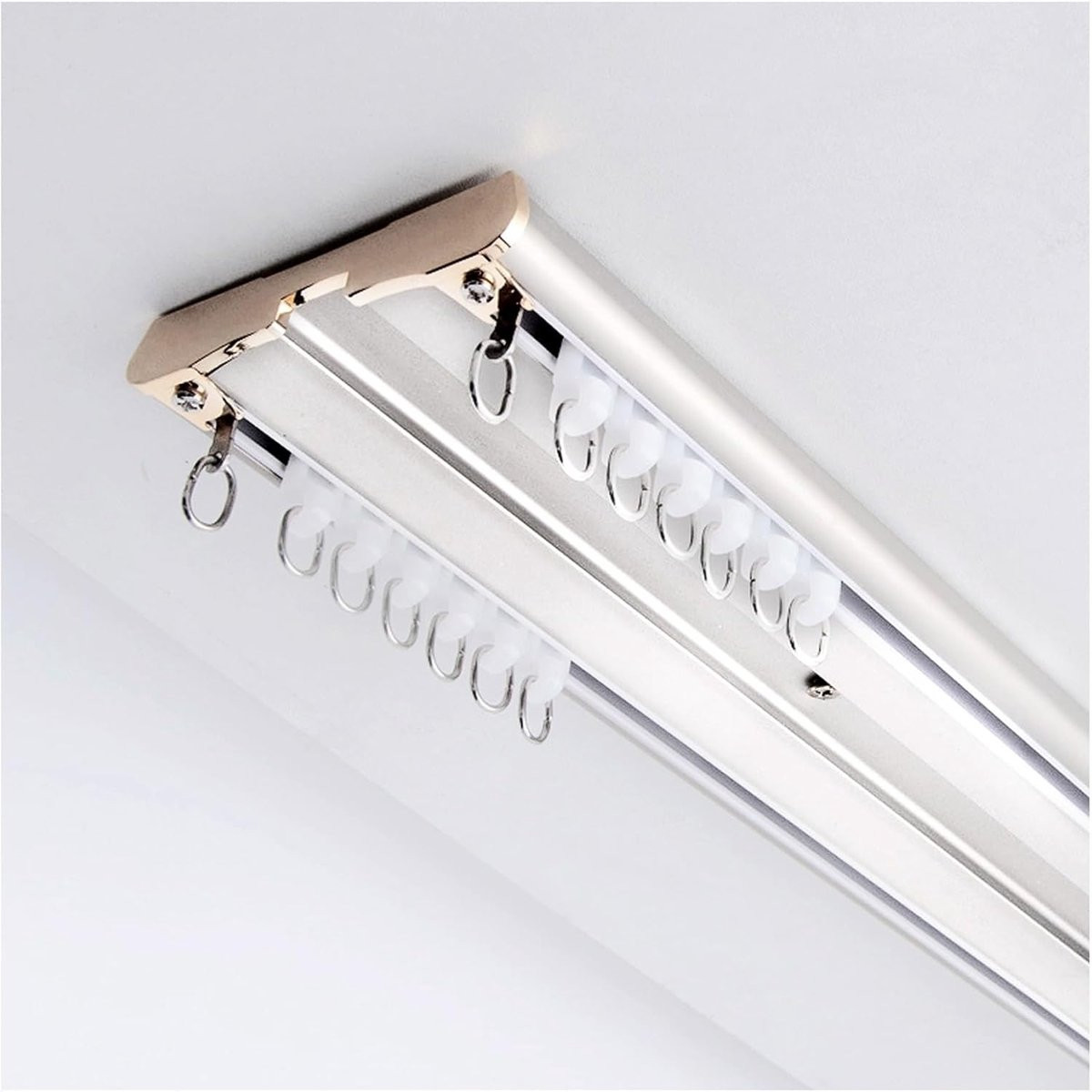 Dubbele Gordijnroede Wit - Aluminium Dubbele Gordijnrails voor 280 cm