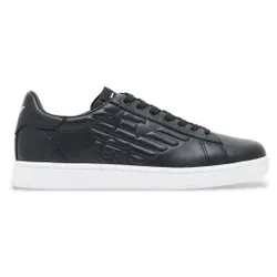 EA7 Unisex. 7X000331_AF10848 Classic Cc Schuhe schwarz (42), Leder, Wohnung, Schnürsenkel, Lässig