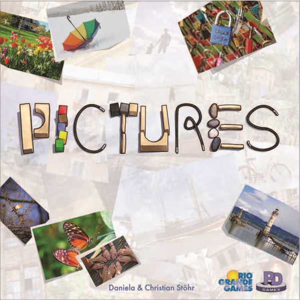 Pictures Party Game of Deduction and Creativity from Rio Grande Games, Includes Building Blocks and Icon Cards