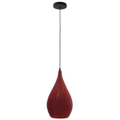Fabas Luce Lisa Pendelleuchte aus Metall und pflanzenbasiertem Kunststoff in Bordeaux, E27 Fassung, elegante nachhaltige Designlinie, IP20 Schutz, 230V.
