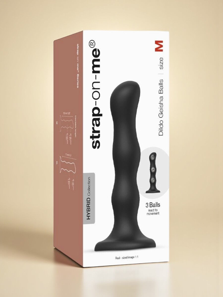 Strap-On-Me Gode à Boules Tournantes Taille M - Noir