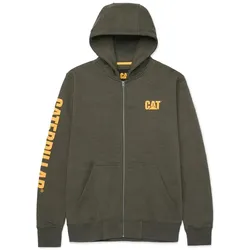 CAT Zip Hoodie Banner Kapuzenjacke oliv Herren bequem robust Gr. 2XL