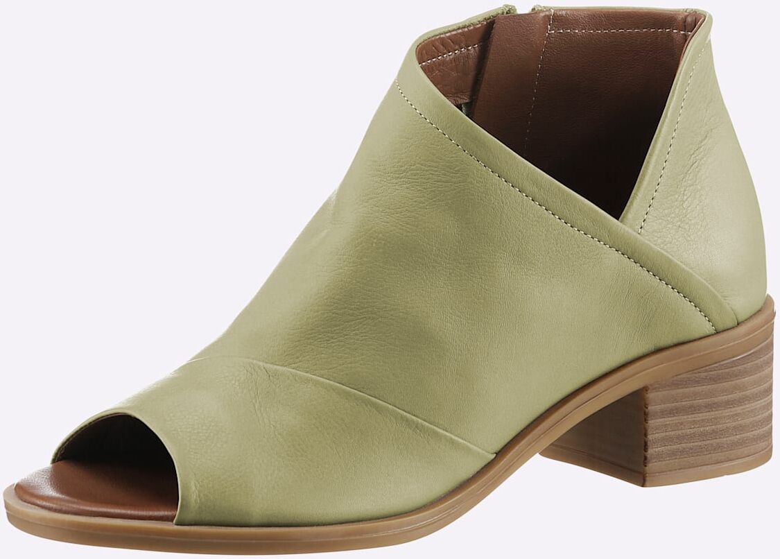 Sandalette ANDREA CONTI, Damen, Gr. 39, Leder, grün (salbei), Glattleder, Leder, Schuhe Sandalette salbei 39, Leder