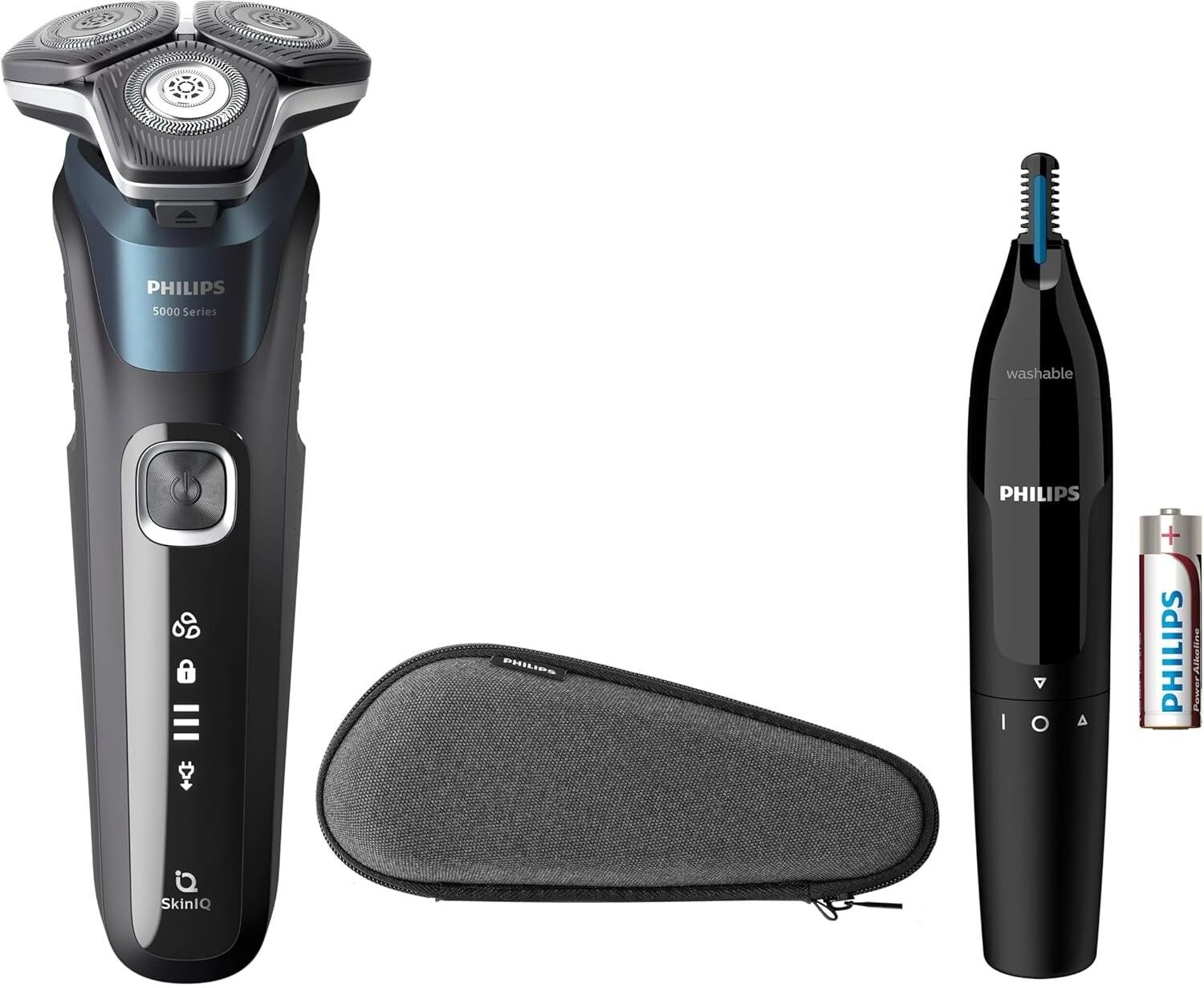 Philips Series 5000 S5889/11 Wet & Dry Electric Shaver with Nose Trimmer, Pop-Up Trimmer & Travel Case, New