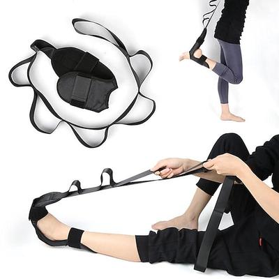 1 Stück Fuß- und Wadendehngurt für Plantarfasziitis, Fersensporn, Fußtropfen, Achillessehnenentzündung lähmen. Yoga-Fuß Beinstretchband. (Schwarz)