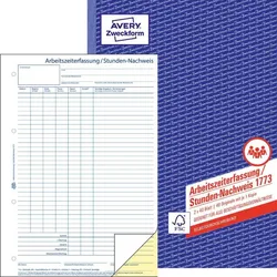 AVERY Zweckform Stundenerfassung Formularbuch 1773