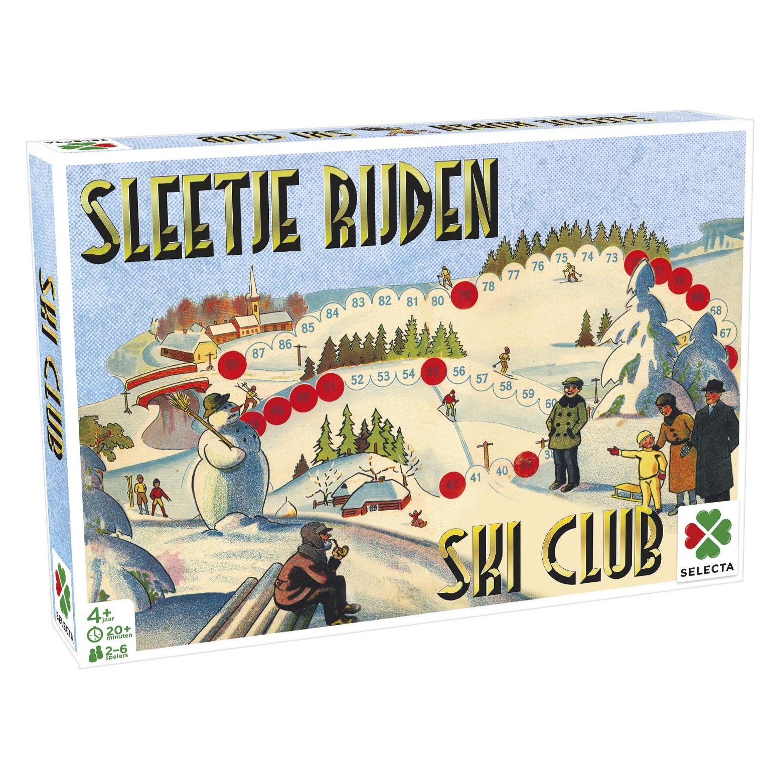 Selecta Spielzeug Brettspiel Spiele aus der Vergangenheit - Rodel-/Skiclub (2 - 6 Spieler) (56414)