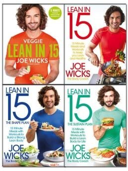 Bluebird Lean In 15 Complete 4 Book Set by Joe Wicks – Shift, Shape, Sustain & Veggie Plan Fitness Cookbook Collection