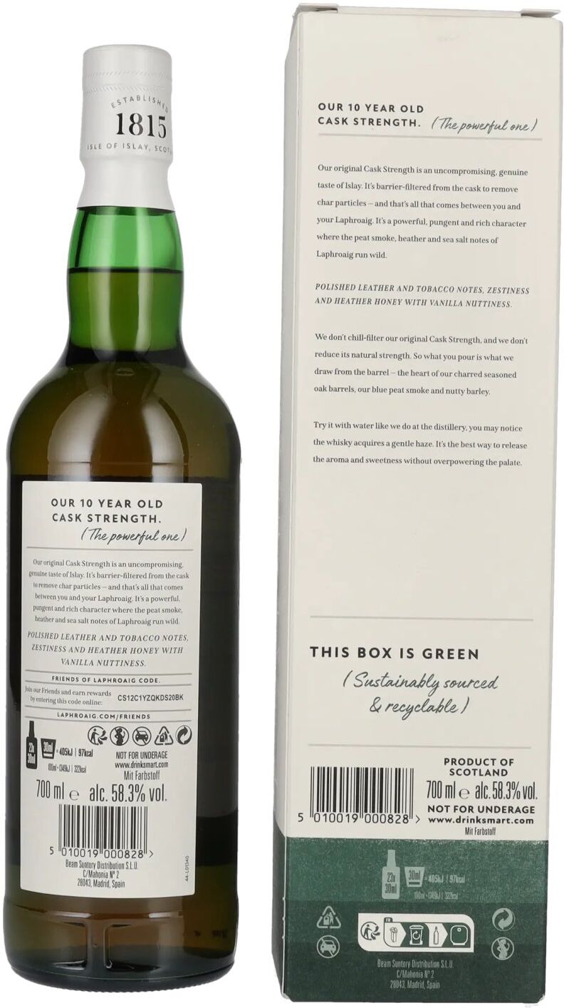 Laphroaig 10 Years Old Cask Strength Batch 17 58,3% Vol. 0,7l in Geschenkbox