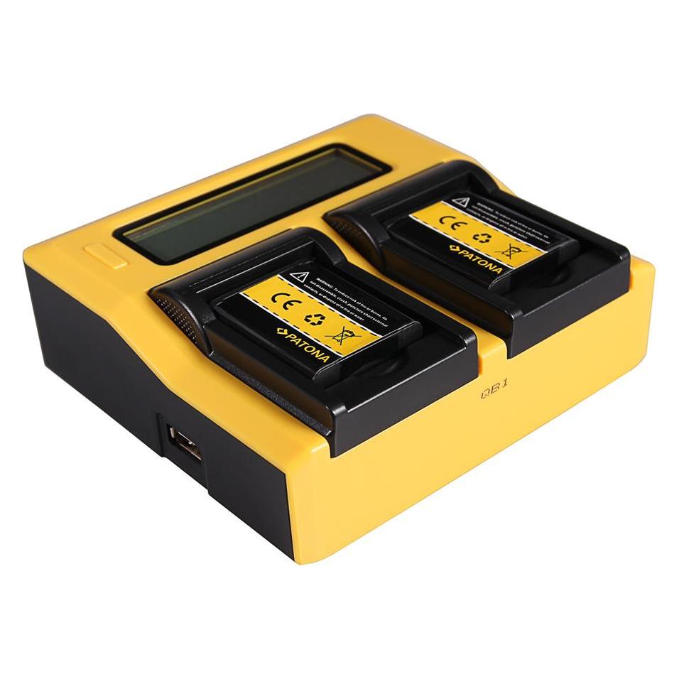 Patona Dual LCD USB Ladegerät f. Samsung BP88B MV900 MV900F (Kamera Akku Ladegerät) (34682295)