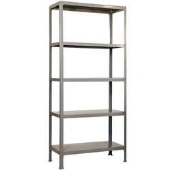 SimonRack Fileclick schraubenloses Metallregal 5 Böden. Farbe grau 1800x800x360 mm