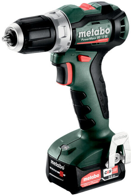 Perceuse-visseuse sans fil Metabo PowerMaxx BS 12 BL dans metaBOX 118, 12V 2x2Ah Li-Power + SC 30 (601044500)