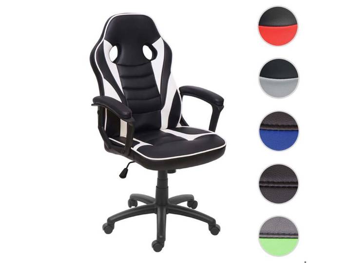 MCW Chaise de bureau MCW-F59 similicuir noir blanc