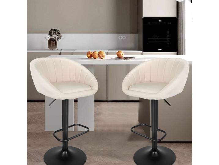 JEOBEST Lot de 2 Tabourets de bar tissu velours Chaises de cuisine Chaises de Salle à Manger pouvant supporter 120kg Fauteuils