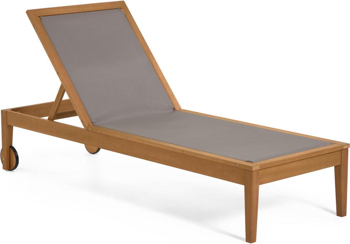 Sonnenliege Caterin 200 x 70 x 94 cm Eukalyptusholz Liege Garten Terrasse Neu
