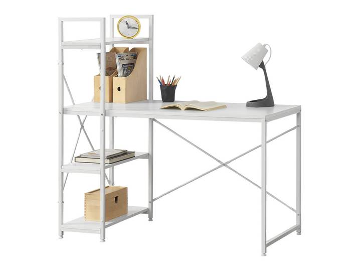 [en.casa] Schreibtisch Stavanger, Weiß, Metall, Rechteckig,Rechteckig, 120x122x60 cm, Büromöbel, Schreibtische