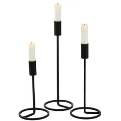 Kerzenleuchter Fio Kerzenständer Metall 3teilig H 32 cm schwarz