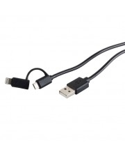 ShiverPeaks USB Lade-Sycn Kabel 2in1 schwarz 1.0m Digital/Daten m (14-14025)