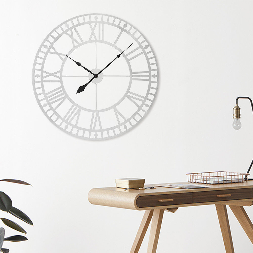 17 Stories Byrle Skeleton Wall Clock Silver 80cm W X 80cm H X 4cm D