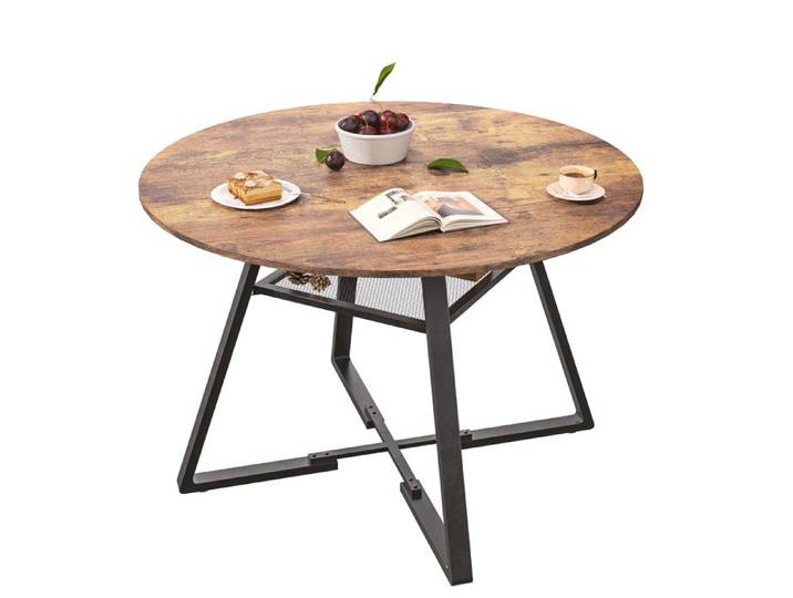 Table Ronde - Table à Manger - Table de Salle Manger Ronde 120 cm - pour 4-6 Personnes - Bois - Marron
