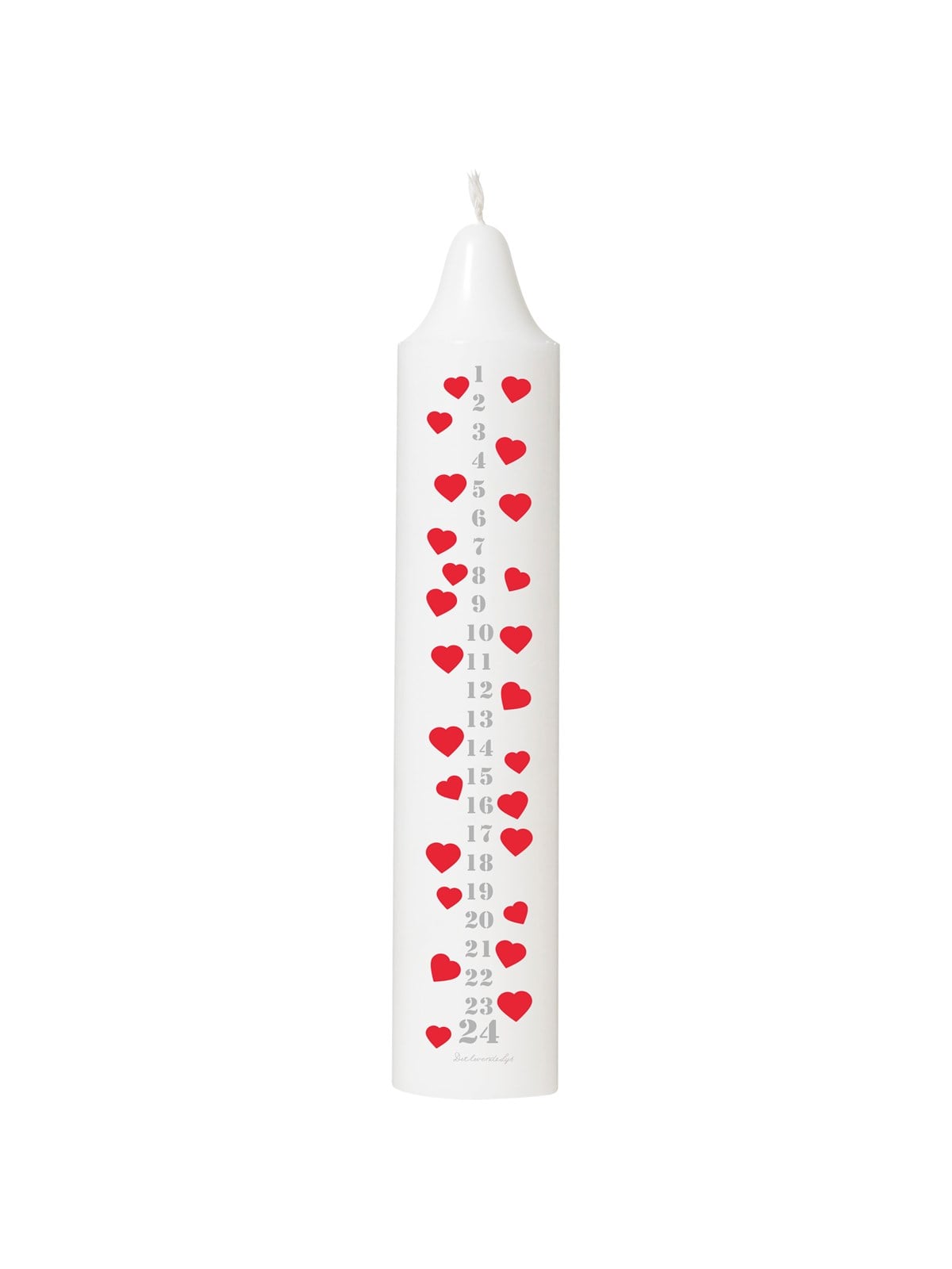 Asp-Holmblad Kalenderkerze "Hearts" - 1-24