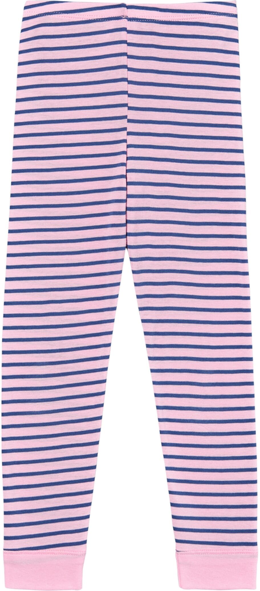 Schlafanzug SCHIESSER "Girls World", Herren, Gr. 128, blau, Single Jersey, Obermaterial: 100% Baumwolle, gestreift, unifarben mit Farbeinsatz, bequem lang, Rundhals, Homewear-Sets Schlafanzug, mit farbigen Kontrastbündchen blau 128