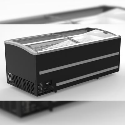 Supermarkt Tiefkühltruhe EMDA | 2x Glasschiebedeckel + LED | 1216 Liter, HxBxT 89,4x250,8x95,2cm | -18/-23°C | Schwarz | + CHEFGASTRO Geschirrtuch