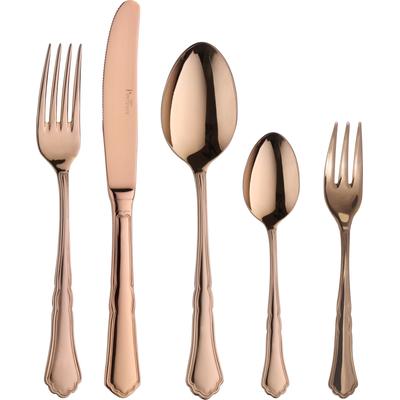 Besteck-Set PINTINOX "Settecento Treasure", braun (bronzefarben), 30 tlg., Edelstahl 18/10, Essbesteck-Sets, Optik schwarz PVD Beschichtung