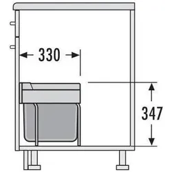 Hailo Raumspar-Tandem-S 50, Abfalleimer, Grau