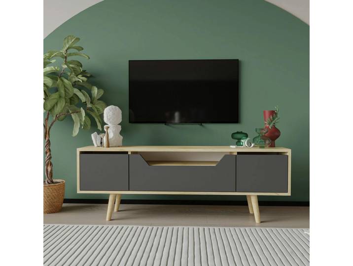 Meuble TV 150 - 3 portes MARFA - Anthracite