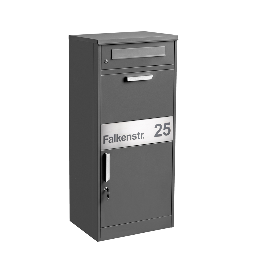 CMD Paketbriefkasten mit Gravur 9046/Gravur Anthrazit 50x37x112cm 9046/Gravur 4260045647158