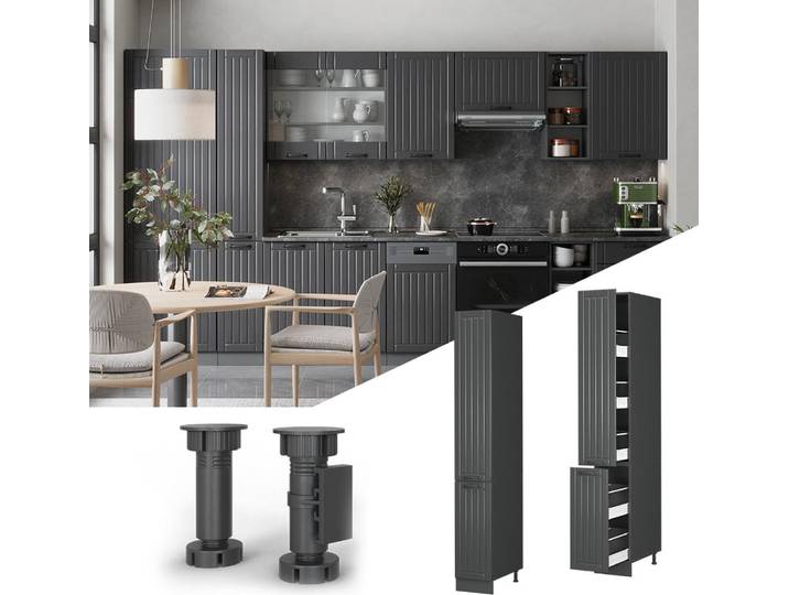 Meuble cuisine Vicco Fame-Line Gris foncé 30cm\, Model 56952