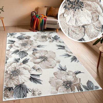 Teppich OTTO HOME "Florent, Blumen Design, Vintage", beige (cream), B:80cm H:9mm L:150cm, Kunstfaser, Teppiche, Teppich, Floral, detailreiche Blüten, Botanical, elegant, Wohnzimmer