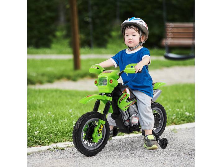 HOMCOM Moto Électrique Enfant 6V Vert Noir