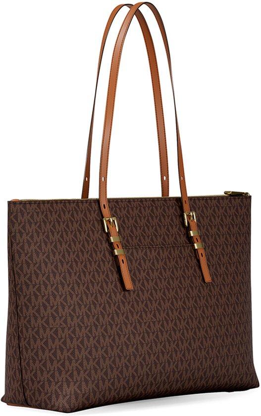 Michael Kors Quinn Shopper 17 l, 15 Zoll Laptop, 4 Fächer, Doppelgriff, Reißverschluss, braun/gold