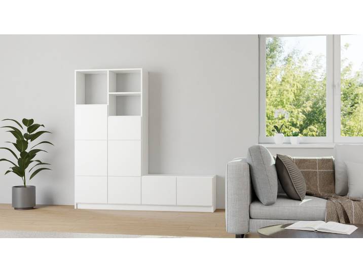 Modernes Regalsystem MDF Beschichtet MDF Weiß matt