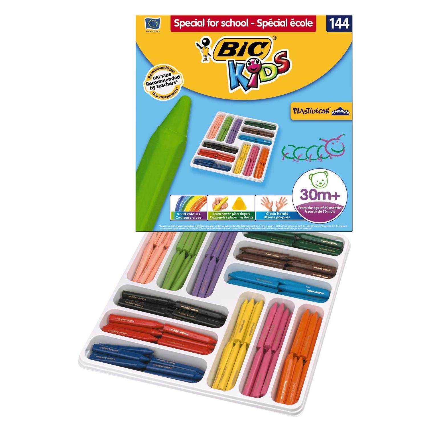 Bic Dreikant-Wachsmalkreide Plastidecor Triangle, 144er (144x) (8878331)