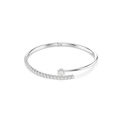 Armspange SWAROVSKI "Schmuck Geschenk MATRIX Armreif" Gr. S, metallfarben, kristallweiß, kristallweiß, Armbänder, Damen, S, Metall, Armspange, mit Swarovski Kristall, Zirkonia (synth.)