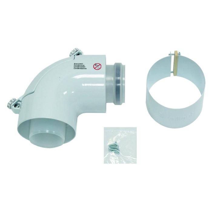 Vaillant Bogen 87 Grad 60/100mm PP 303916 mit Reinigungsöffnung (Tür)