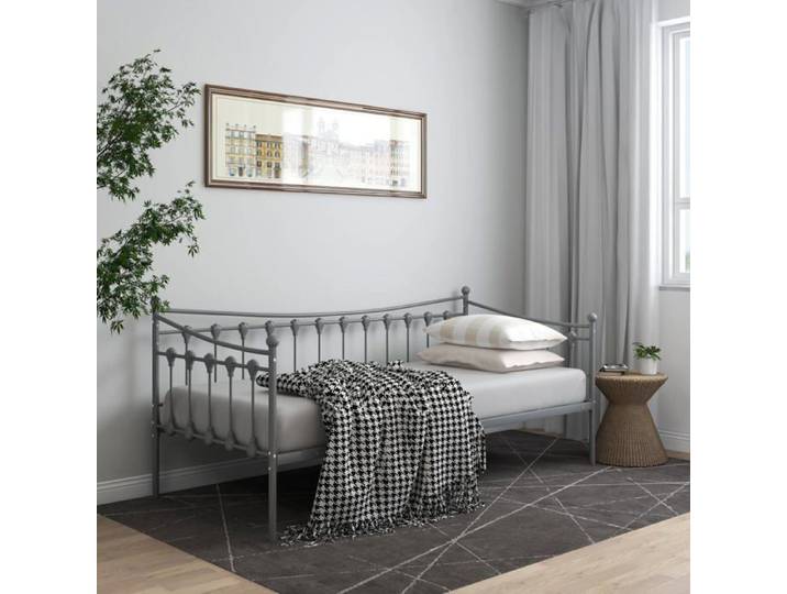 Printemps 2026 Soldes Lit chambre - Grande taille - Cadre de canapé-lit sans matelas gris métal 90x200 cm 2_131960
