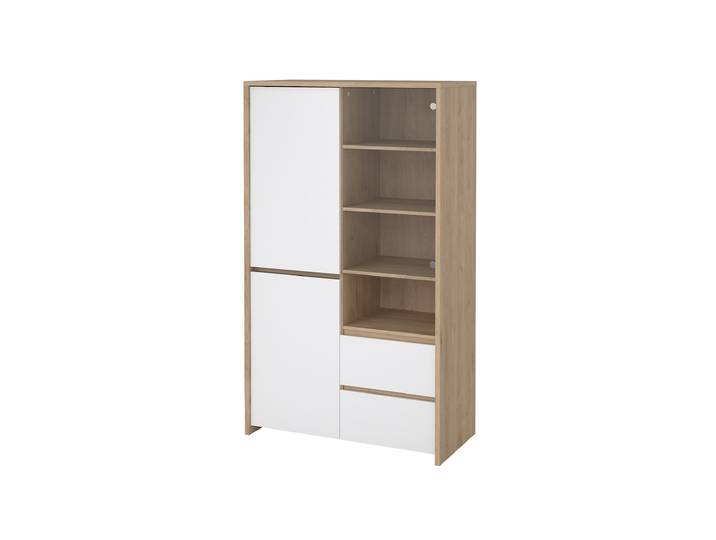 Vitrine mit Glastür weiß hochglanz Jackson Hickory B 100 cm - NEXT