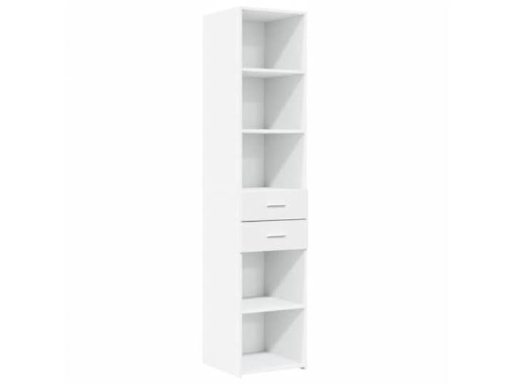 KGHFDVB Highboard Weiß 40x42,5x185 cm Holzwerkstoff Viel Stauraum, Feuchtigkeitsbeständig, Pflegeleicht, Mit Wandhalterung