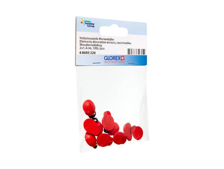 Glorex Holzstreuteile Marienkäfer 2 × 1.4 cm 10 Stück