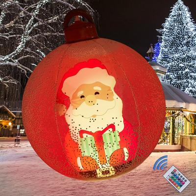 Inspire Daily Merch Giant Transparent Inflatable Christmas Ball PVC Christmas Ornaments For Holiday Decor red