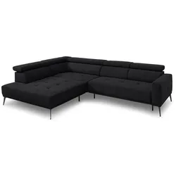 SOMETA Ecksofa Monterrey Stoff Schwarz