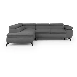 S-STYLE Ecksofa mit Schlaffunktion Bonnie ¦ grau ¦ Maße (cm): B: 275 H: 76
