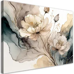 WANDBILD aquarell blumen abstraktion