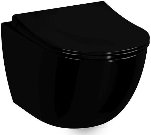 Vitra Sento Wand-Tiefspül-WC 7748B470-0101 36,5x54cm, 3/6 l, ohne Spülrand, schwarz hochglanz VC
