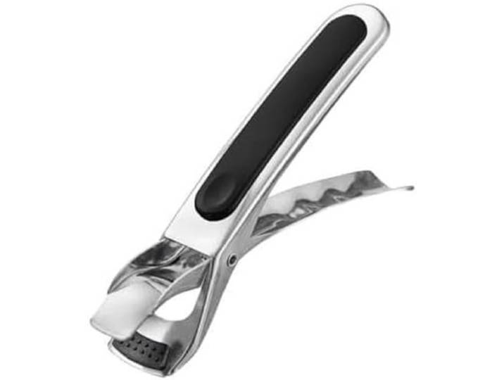 Westmark Oventang, met rubberen handvat, lengte: 17,5 cm, staal/siliconen, zilver/zwart, 10792270