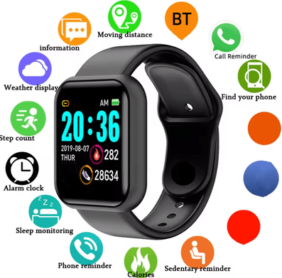 Uplift Curations Smartwatch For Men And Women Fitness Tracker With Message Alerts And Health Monitor y68 Black